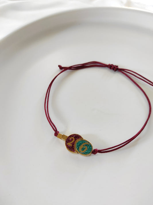 Lucky '26 burgundy bracelet