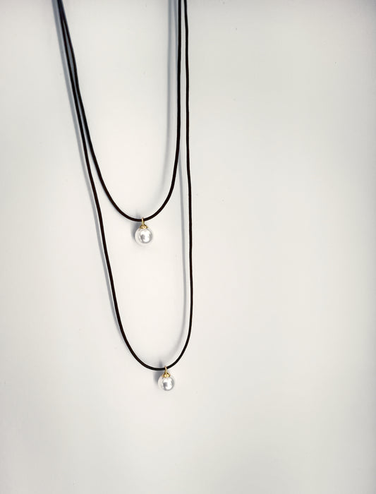 Double pearl necklace